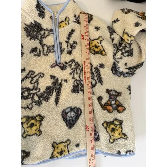 Disney Winnie The Pooh Jacket Womens S Sherpa Fleece 1/4 Zip Pullover Sweater - Picture 6 of 6